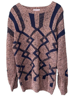 Pronto Moda Sweater Womens Medium Vintage Knit Granny Core Relaxed Fit Pullover